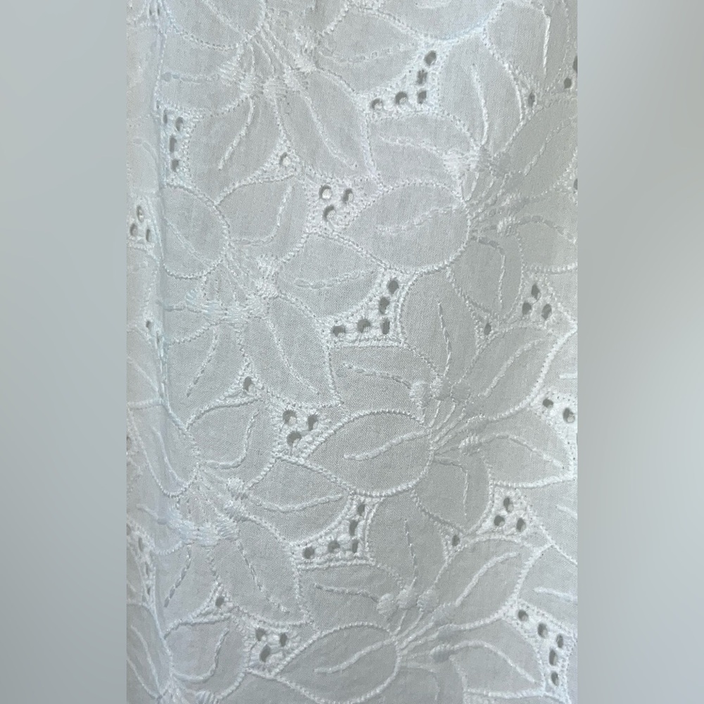 NWT LOFT White Eyelet Ruffle Sleeve Blouse XL - Picture 5 of 11